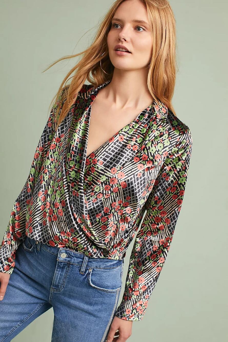 Ett:twa Anthropologie Velvet Wrap Blazer Jacket NWT